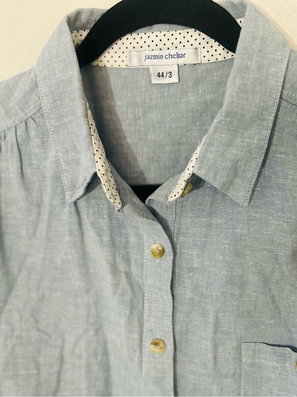 Jazmin Chebar Light Blue Linen Button-Up Shirt dress . Preowned
